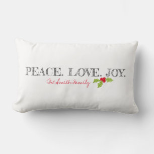 FRIEDEN ZU Weihnachten. LIEBE. JOY. Familienname H Lendenkissen