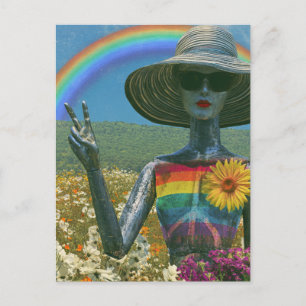 Friedens-Alien Postkarte