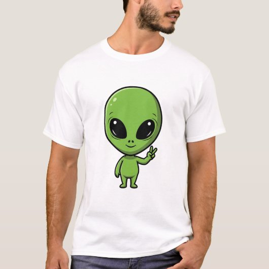 Friedens-Alien T-Shirt (Vorderseite)