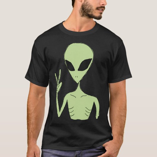 Friedens-Alien T-Shirt (Vorderseite)