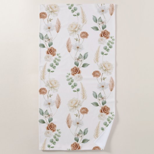 Friedens Bohemian Hippie Blumen Strandtuch (Vorderseite)