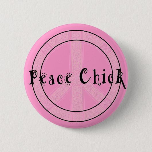 Friedens-Chick-Knopf Button (Vorderseite)