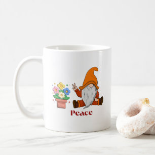 Friedens-Gnom auf einer Kaffeetasse