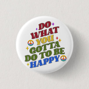 Friedens Hippie Glückliche Ermutigung Positivität Button