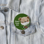 Friedens Hoffnung Freude Maskierter Bär Button (Beispiel)