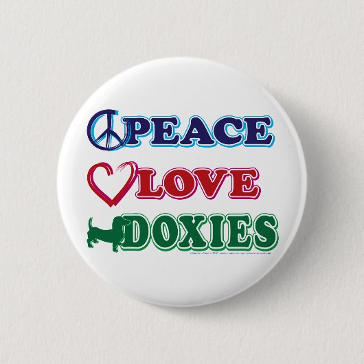 Friedens-Liebe-Dackeln - Dachsund Button (Vorderseite)