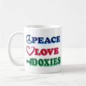 Friedens-Liebe-Dackeln - Dachsund Kaffeetasse (Links)