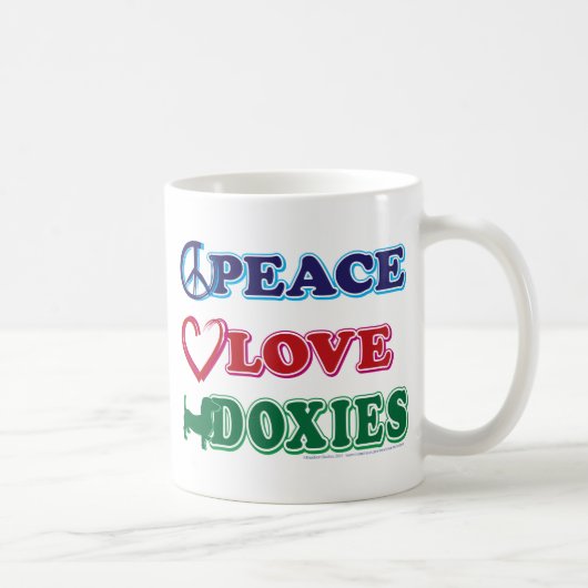 Friedens-Liebe-Dackeln - Dachsund Kaffeetasse (Rechts)