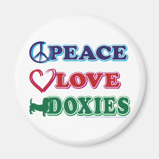 Friedens-Liebe-Dackeln - Dachsund Magnet (Vorne)