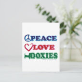 Friedens-Liebe-Dackeln - Dachsund Postkarte (Stehend Vorderseite)
