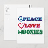 Friedens-Liebe-Dackeln - Dachsund Postkarte (Vorne/Hinten)