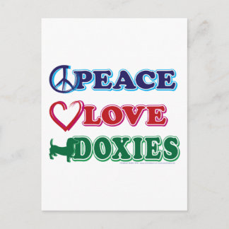Friedens-Liebe-Dackeln - Dachsund Postkarte