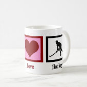 Friedens-Liebe-Feldhockey Kaffeetasse (VorderseiteRechts)