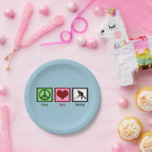 Friedens-Liebe-Feldhockey Pappteller (Party)