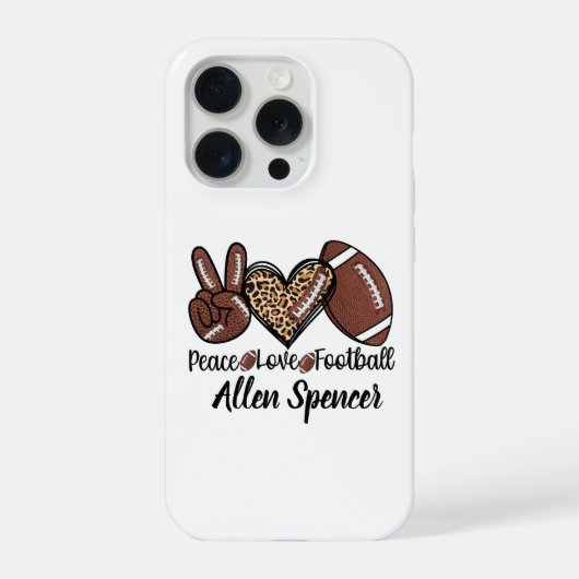 Friedens, Liebe, Fußball iPhone 15 Pro Hülle (Rückseite)