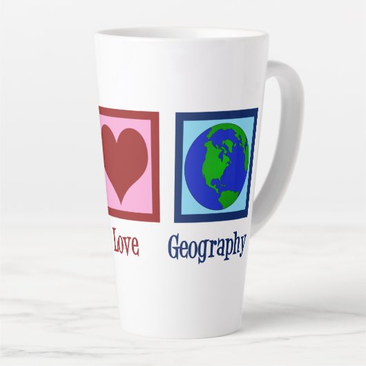 Friedens-Liebe-Geografie-Lehrer Weltkarte Milchtasse (Rechte Ecke)