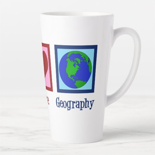 Friedens-Liebe-Geografie-Lehrer Weltkarte Milchtasse (Rechts)