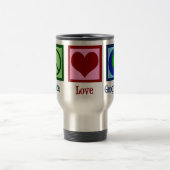 Friedens-Liebe-Geografie-Lehrer Weltkarte Reisebecher (Mittel)