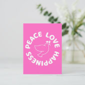 FRIEDENS LIEBE GLÜCKLICHKEIT POSTCARD POSTKARTE (Stehend Vorderseite)