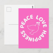 FRIEDENS LIEBE GLÜCKLICHKEIT POSTCARD POSTKARTE (Vorne/Hinten)