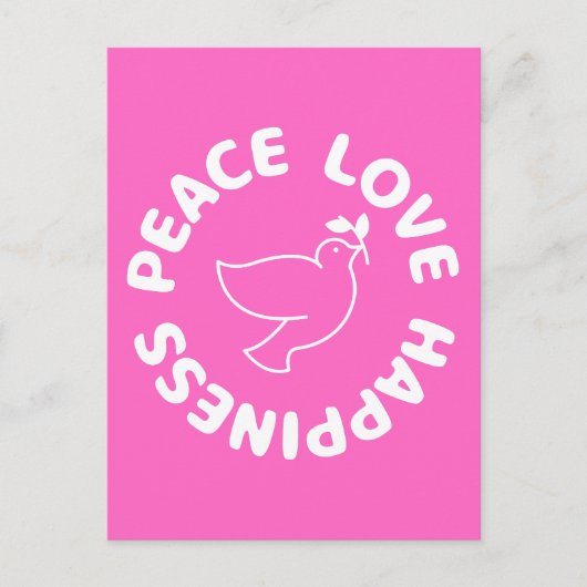 FRIEDENS LIEBE GLÜCKLICHKEIT POSTCARD POSTKARTE (Vorderseite)