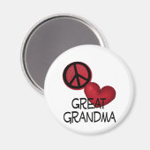 Friedens-Liebe Großes Oma Magnet (Vorderseite/Rückseite)