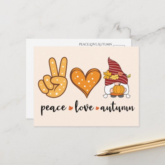 Friedens-Liebe Herbstpostkarte Postkarte (Vorderseite/Rückseite Beispiel)