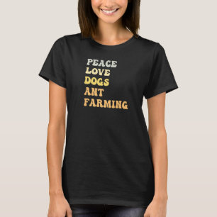 Friedens-Liebe Hunde und Landwirtschaft Retro T-Shirt