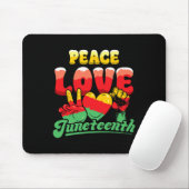Friedens-Liebe Juneteentchen Afro Black Mousepad (Mit Mouse)