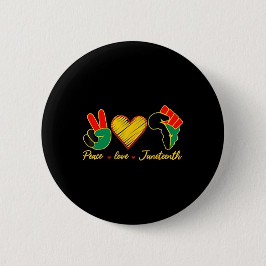 Friedens-Liebe Juneteenth Black Pride Freedom 4. Button (Vorderseite)