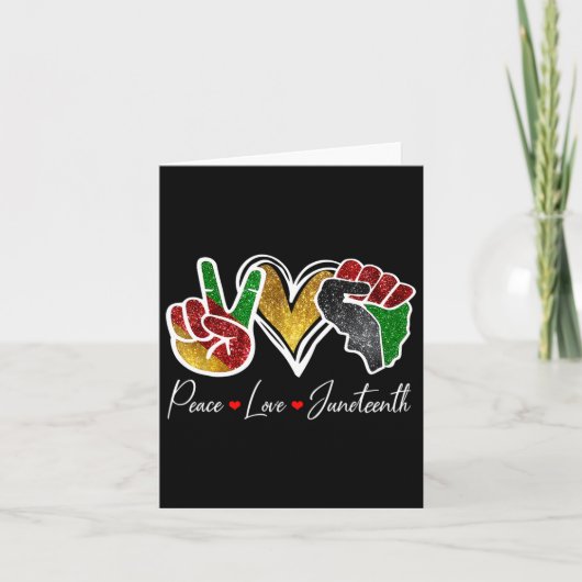 Friedens-Liebe Juneteenth Black Pride Freedom 4. Karte (Vorderseite)