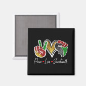 Friedens-Liebe Juneteenth Black Pride Freedom 4. Magnet (Vorderseite/Rückseite)