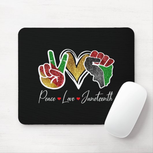 Friedens-Liebe Juneteenth Black Pride Freedom 4. Mousepad (Mit Mouse)