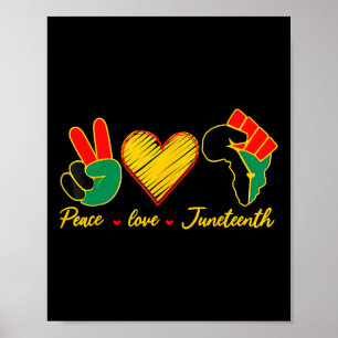 Friedens-Liebe Juneteenth Black Pride Freedom 4. Poster