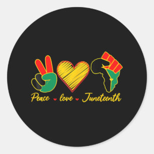 Friedens-Liebe Juneteenth Black Pride Freedom 4. Runder Aufkleber