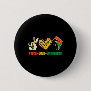 Friedens-Liebe Juneteenth Flag 19. Juni Afrikanisc Button