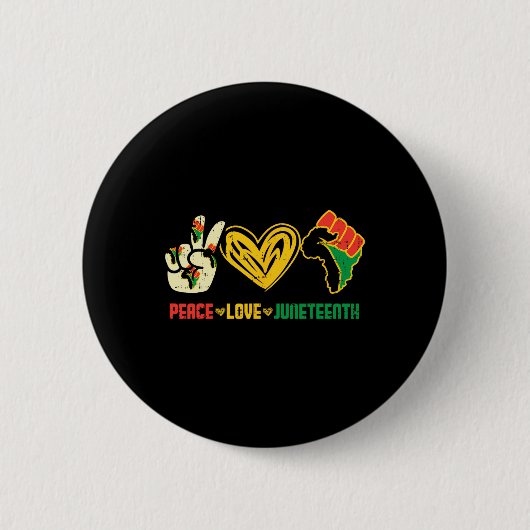 Friedens-Liebe Juneteenth Flag 19. Juni Afrikanisc Button (Vorderseite)