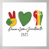 Friedens-Liebe Juneteentina-Schwarzgeschichte Poster (Vorne)