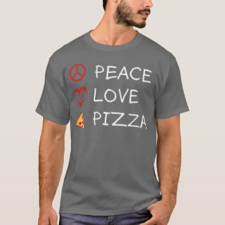Friedens Liebe Pizza Mädchen T-Shirt