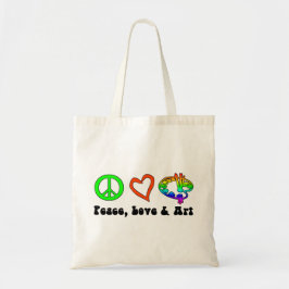 Friedens-, Liebe-u. Kunst-Zeichen-Tasche Tragetasche