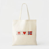 Friedens-Liebe und Norwegen-Plätze Tragetasche (Vorne)