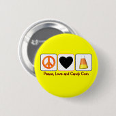 Friedens-, Liebe-und Süßigkeits-Mais Button (Vorne & Hinten)