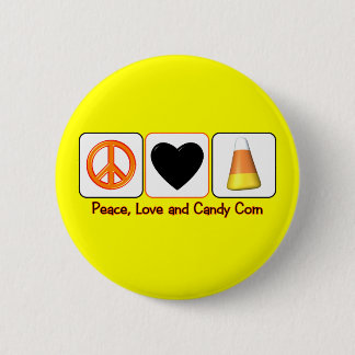 Friedens-, Liebe-und Süßigkeits-Mais Button