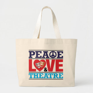 Friedens-, Liebe-und Theater-Tasche Jumbo Stoffbeutel