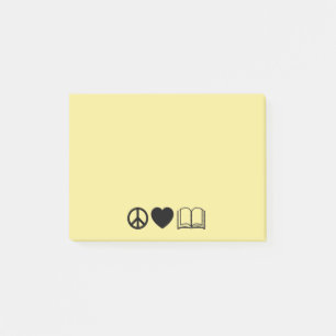 Friedens-, Liebes- & Buch-Post-It-Notizen Post-it Klebezettel