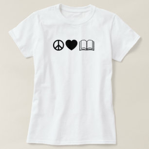 Friedens-, Liebes- & Bücher Basic T-Shirt