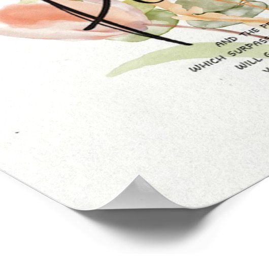 Friedens-Philippinen 4:6 Orangefarbene Poster (Ecke)