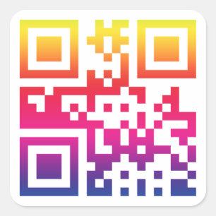 Friedens☮ Symbol -- QR Code Quadratischer Aufkleber