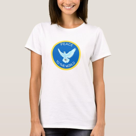 Friedens Taube mit editierbarem Text T-Shirt (Vorderseite)