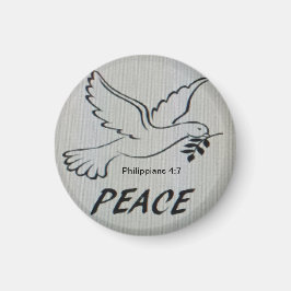 Friedens-Tauben-Button mit Schrift Magnet